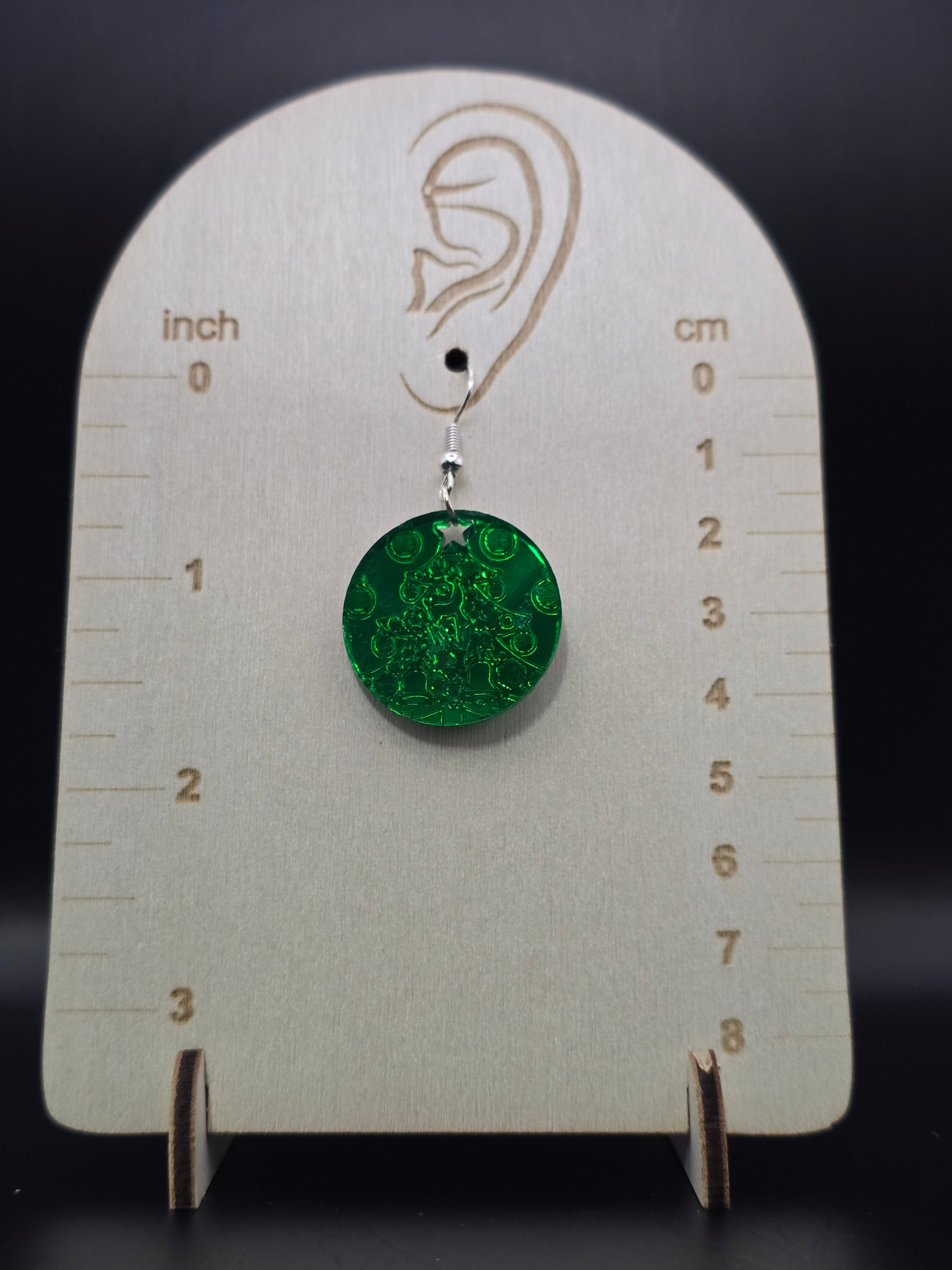 Round Mirrored Holiday Earrings