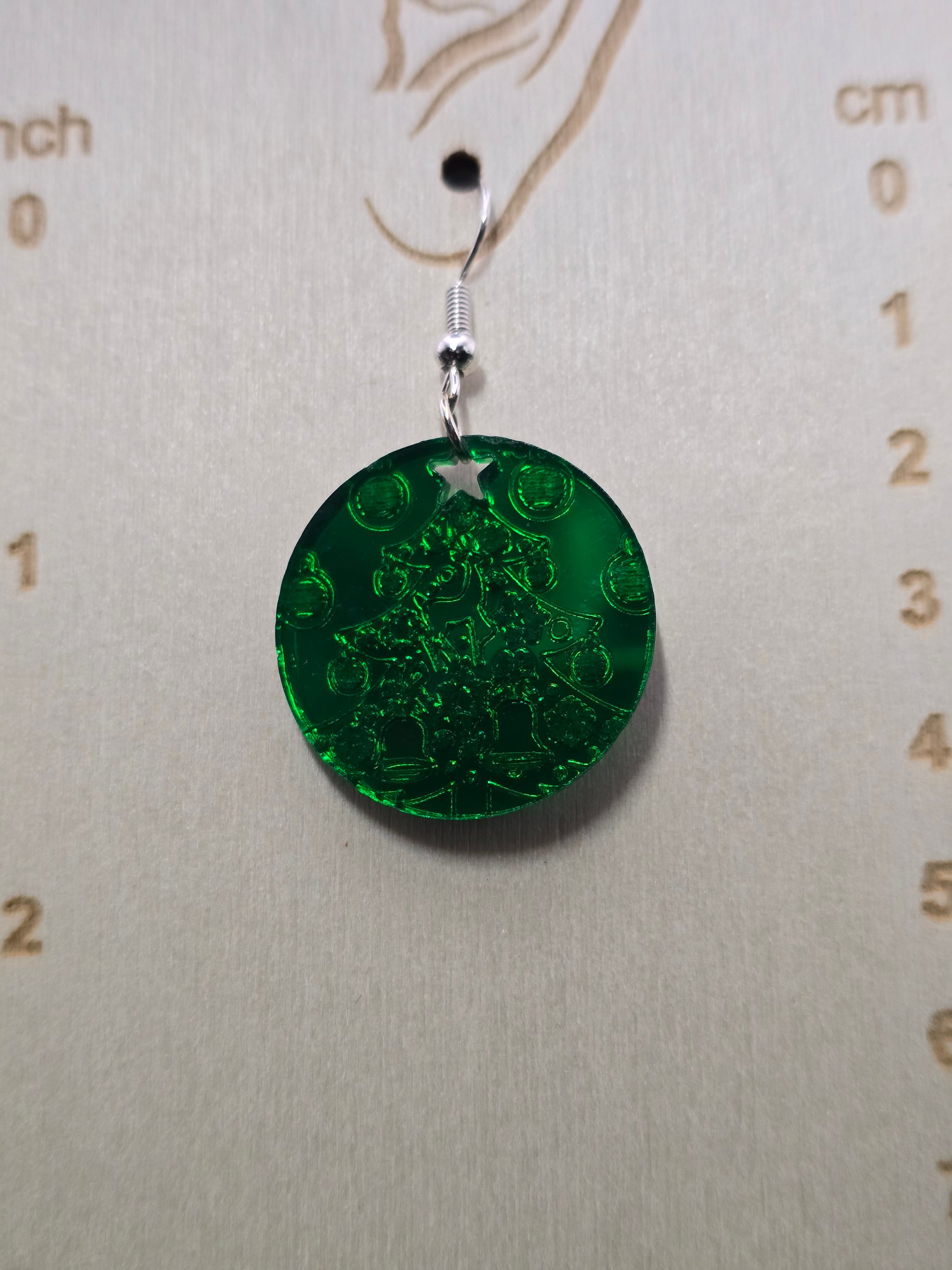 Round Mirrored Holiday Earrings