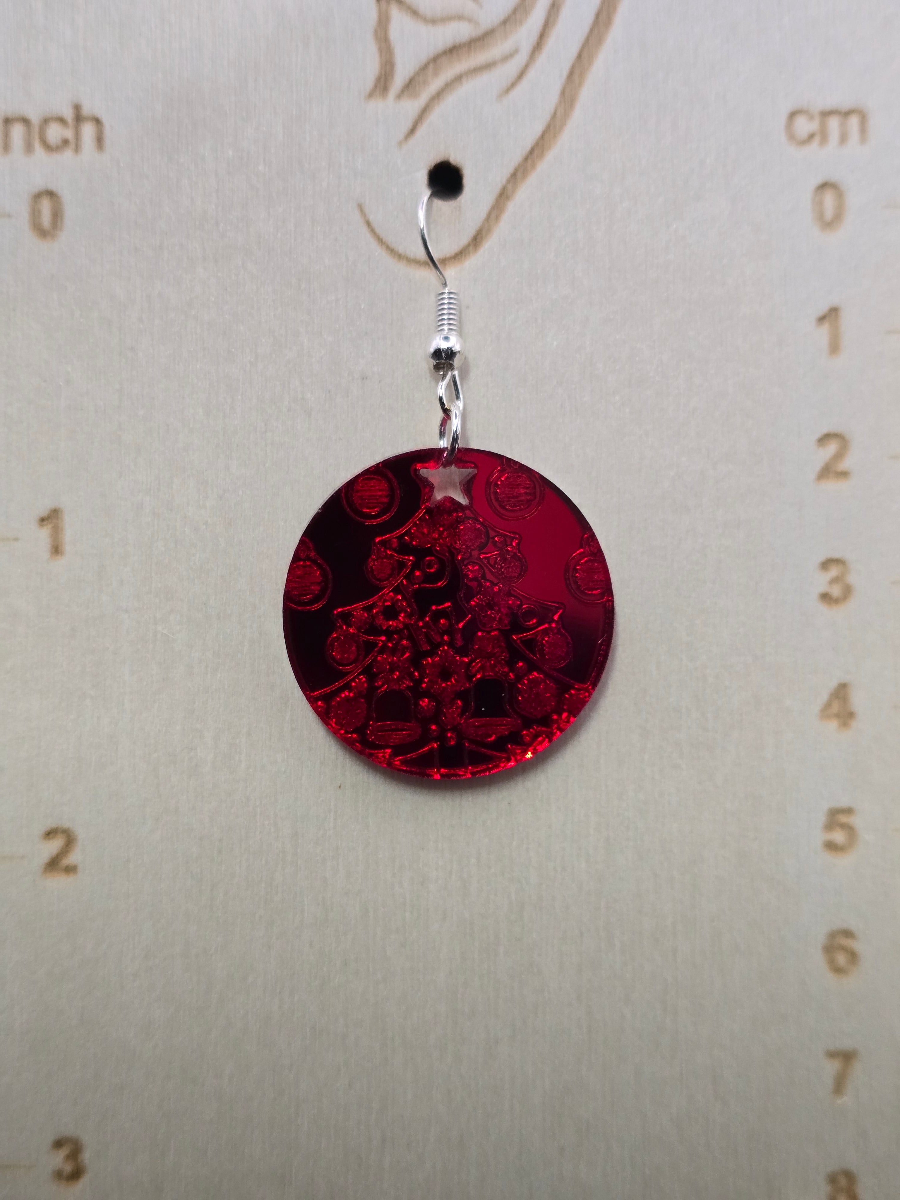 Round Mirrored Holiday Earrings