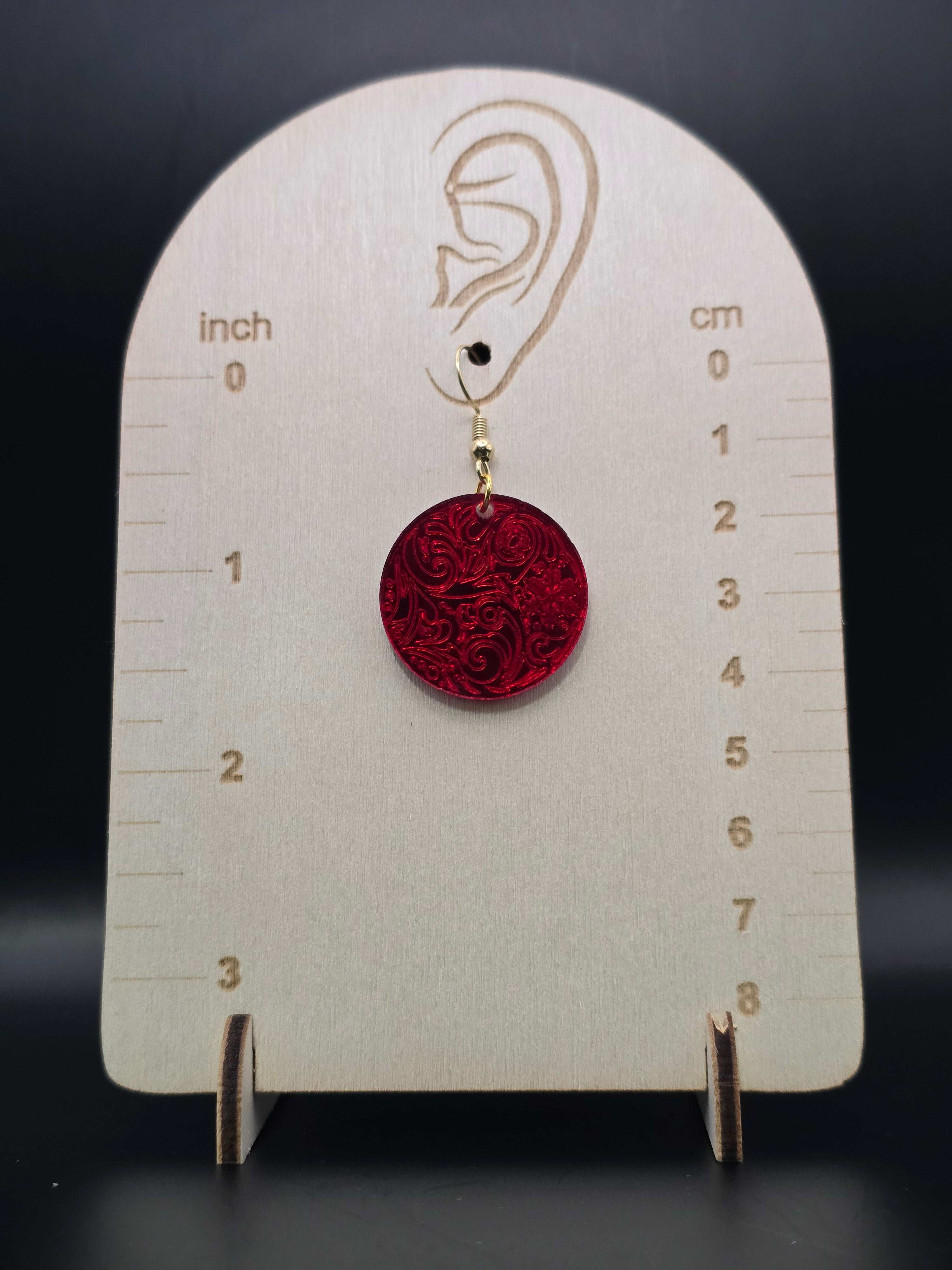 Round Mirrored Holiday Earrings