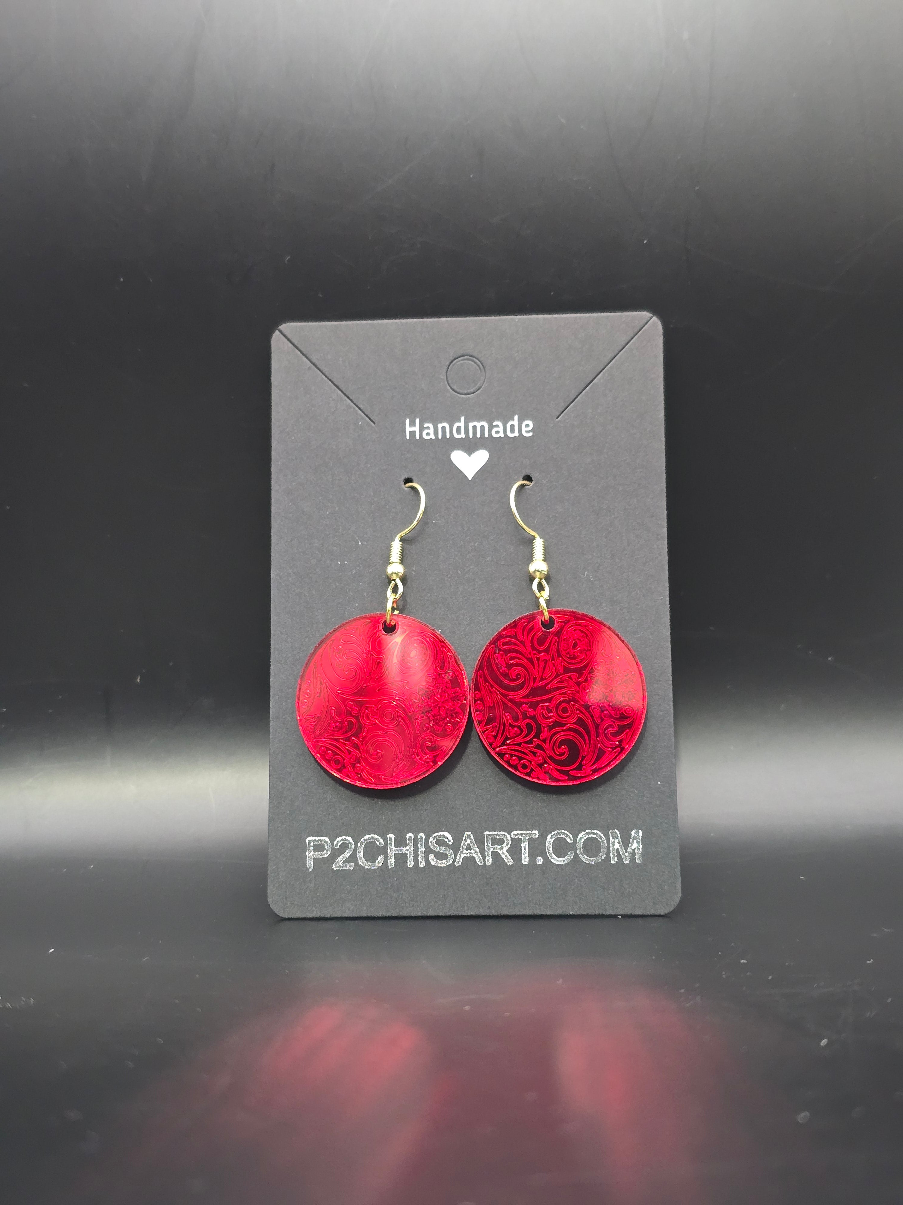 Round Mirrored Holiday Earrings